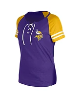 New Era Women's Purple Minnesota Vikings Lace-Up Raglan T-Shirt