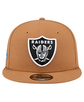 New Era Men's Tan Las Vegas Raiders Color Pack 9FIFTY Snapback Hat with Side Patch