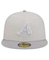 New Era Men's Khaki/Gray Atlanta Braves Two-Tone Color Pack 59FIFTY Fitted Hat