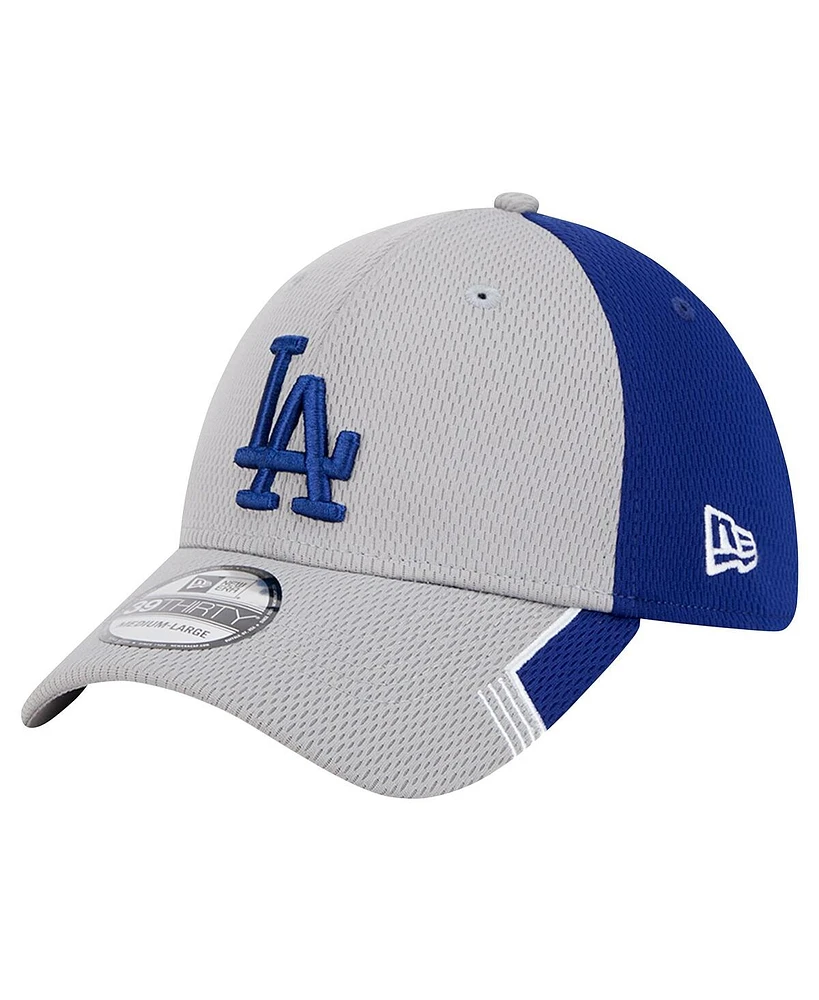 New Era Men's Gray/Royal Los Angeles Dodgers Visor Trim 39THIRTY Flex Hat