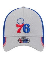 New Era Men's Gray/Royal Philadelphia 76ers Active Trim 39THIRTY Flex Hat