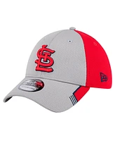 New Era Men's Gray/Red St. Louis Cardinals Visor Trim 39THIRTY Flex Hat