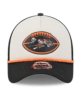 New Era Men's Stone/Black Cincinnati Bengals 2024 Sideline Historic 9FORTY A-Frame Trucker Adjustable Hat