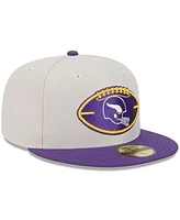 New Era Men's Stone/Purple Minnesota Vikings 2024 Sideline Historic 59FIFTY Fitted Hat