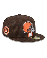 New Era Men's Brown Cleveland Browns 2024 Sideline 59FIFTY Fitted Hat