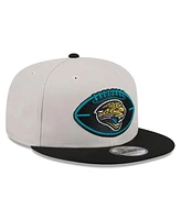 New Era Men's Stone/Black Jacksonville Jaguars 2024 Sideline Historic 9FIFTY Snapback Hat