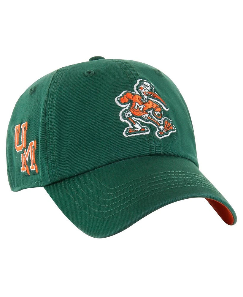 '47 Brand Men's Green Miami Hurricanes Vintage Sure Shot Franchise Fitted Hat