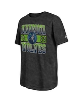 New Era Men's Black Minnesota Timberwolves Enzyme Washed Oversized T-Shirt