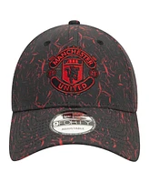 New Era Men's Black Manchester United Crinkle 9FORTY Adjustable Hat