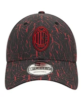 New Era Men's Black Ac Milan Crinkle 9FORTY Adjustable Hat