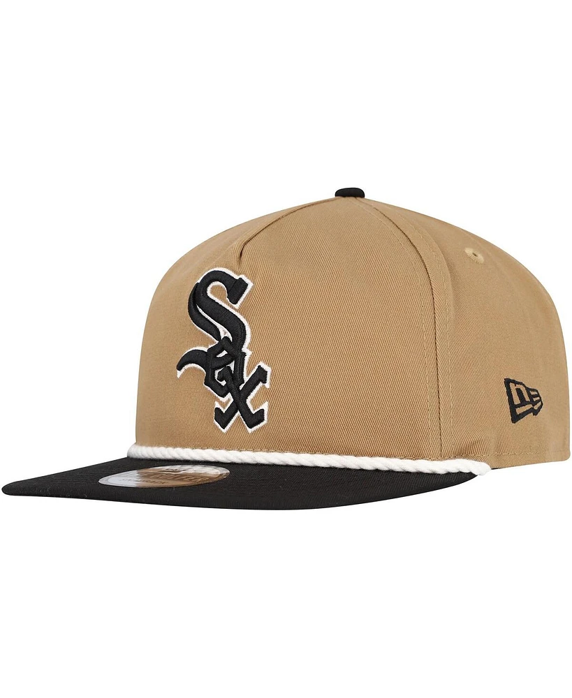 New Era Men's Khaki/Black Chicago White Sox Golfer Snapback Hat