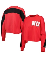 Gameday Couture Women's Scarlet Nebraska Huskers Back To Reality Color block Pullover Sweatshirt