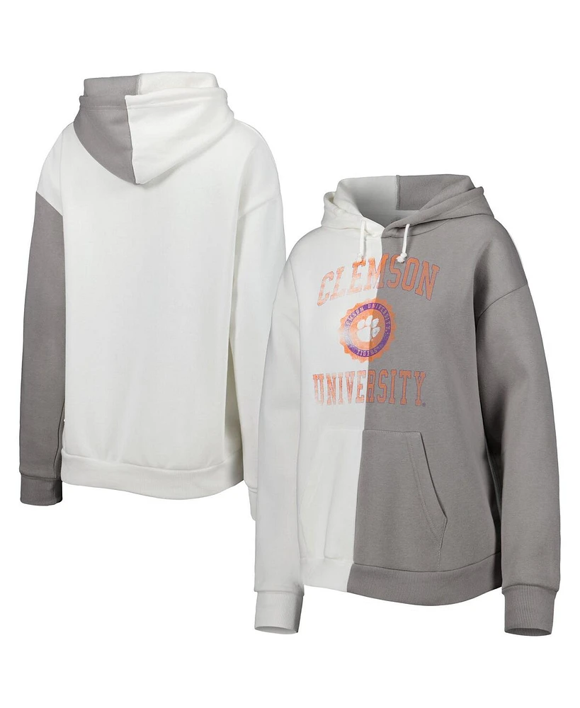 Gameday Couture Women's Gray/White Clemson Tigers Split Pullover Hoodie