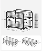 Slickblue 2-Tier Pull Out Cabinet Organizer, Stackable Under Sink Organizer with Storage Basket Drawer Set of 2