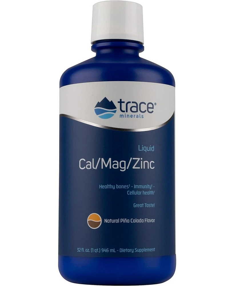 Trace Minerals Liquid Cal/Mag/Zinc | Calcium, Magnesium, Zinc, Vitamin D3 | Dietary Supplement Supports Tissue, Muscle, and Bone Density | Natural Pin