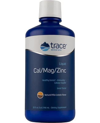 Trace Minerals Liquid Cal/Mag/Zinc | Calcium, Magnesium, Zinc, Vitamin D3 | Dietary Supplement Supports Tissue, Muscle, and Bone Density | Natural Pin