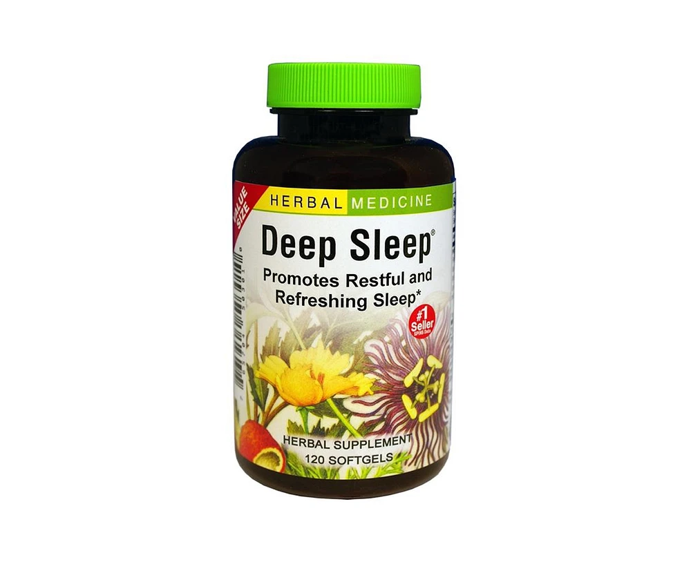 Trace Minerals Deep Sleep Herbal Sleep Aid: 120-Count Bottle of Softgels