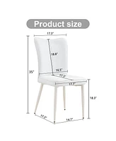 Streamdale Furniture White Modern Minimalist Dining Chairs (Set of 2)