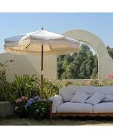 LAGarden 6 Ft Fringe Umbrella Replacement Canopy Top Cover Outdoor Patio Yard