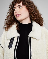 And Now This Trendy Plus Faux Sherpa Moto Jacket, Exclusively at Macy's