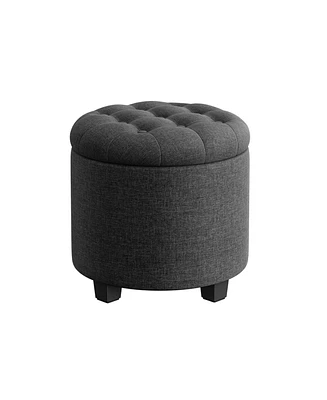 Slickblue Stylish Linen Storage Ottoman for Living Room Versatile Fabric Storage Solution