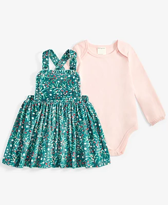 First Impressions Baby Girls Bodysuit & Printed Jumper, 2 Piece Set, Created for Macy's