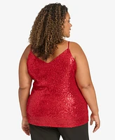 Calvin Klein Plus V-Neck Sleeveless Sequin Top