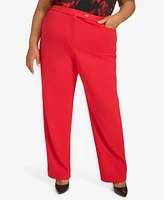 Calvin Klein Plus High-Rise Straight Leg Pants