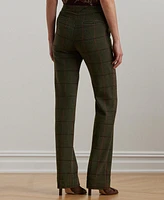 Lauren Ralph Women's Checked Twill Straight-Leg Pants