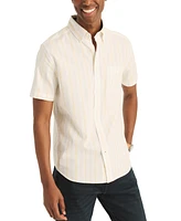 Nautica Men's Short Sleeve Button Front Striped Shirt