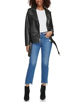 Levi's Women's Faux Leather Longline Belted Moto Jacket