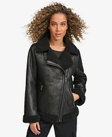 Levi's Women's Faux Shearling Asymmetrical Moto Jacket