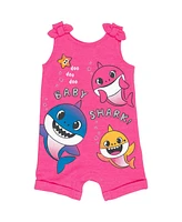 Pinkfong Toddler Girls Baby Shark [SizeRangeDescription1] Snap Sleeveless Romper & Headband [SizeDescription1]