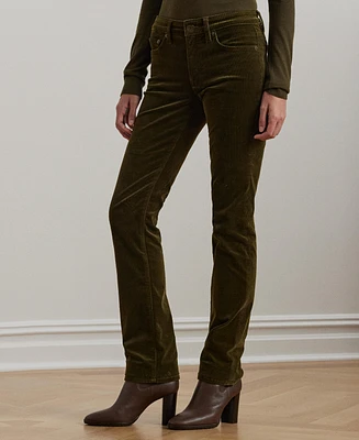 Lauren Ralph Stretch Corduroy Mid-Rise Straight Pants