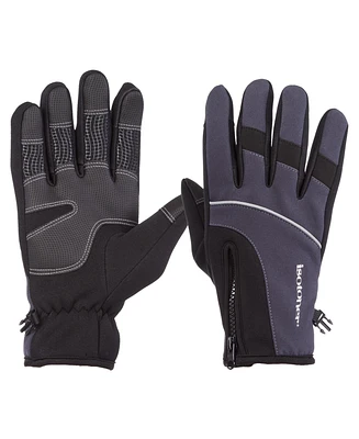 Isotoner Signature Men's Water Repellent Neoprene Sport Gloves with Zipper