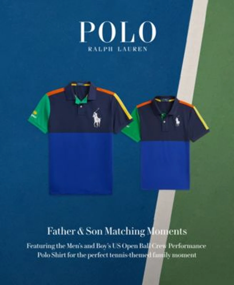 Polo Ralph Lauren Mens Big Boys Us Open Ball Crew Performance Polo Shirt