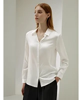 Lilysilk Women's Classic Pearl Button Silk Shirt