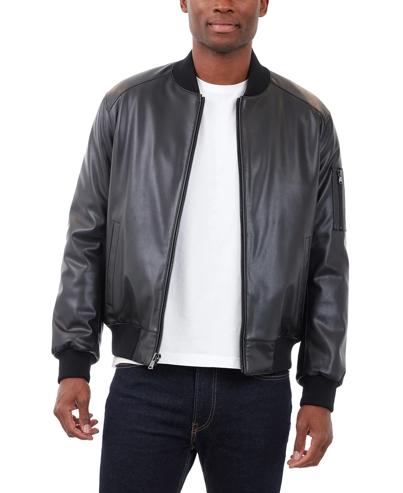 Michael Kors Men's Faux Leather Moto Jacket