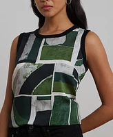 Lauren Ralph Petite Geo-Print Sleeveless Sweater