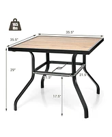 Inolait Patio Metal Square Dining Table for Garden and Poolside