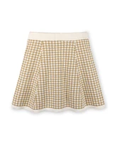 Hope & Henry Girls Organic Cotton Houndstooth Pull-On Sweater Skirt