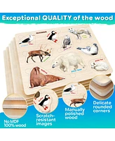 Quokka 6SET Montessori Wooden Toddler Puzzles Ages 2-4 in a Bag