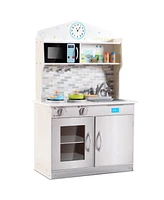 Gymax Kids Wooden Pretend Cooking Playset Cookware Play Set Kitchen Toys Gift