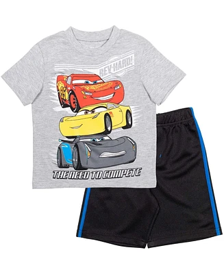 Disney Toddler Boys Lion King Cars T-Shirt and Mesh Shorts Outfit Set to (18 Months