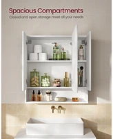 Slickblue Wide Bathroom Mirror with Integrated Storage for Organized and Elegant Spaces