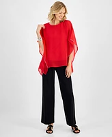 Jm Collection Women's Side-Seam-Embellished Wide-Leg Pants, Created for Macy's