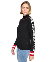 Karl Lagerfeld Paris Women's Mock-Neck Logo Sweater