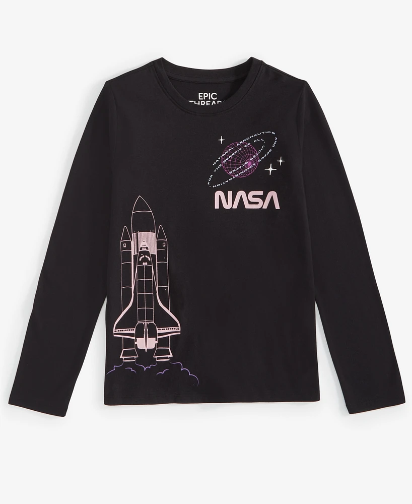 Epic Threads Little & Big Girls Nasa Graphic Long-Sleeve T-Shirt, Exclusively at Macy's