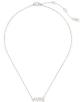 kate spade new york Silver-Tone Have Your Say Mini Pendant Necklace, 16" + 3" extender