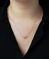 Wrapped Diamond Interlocking Link 18" Pendant Necklace (1/6 ct. t.w.) in 10k Gold, Created for Macy's